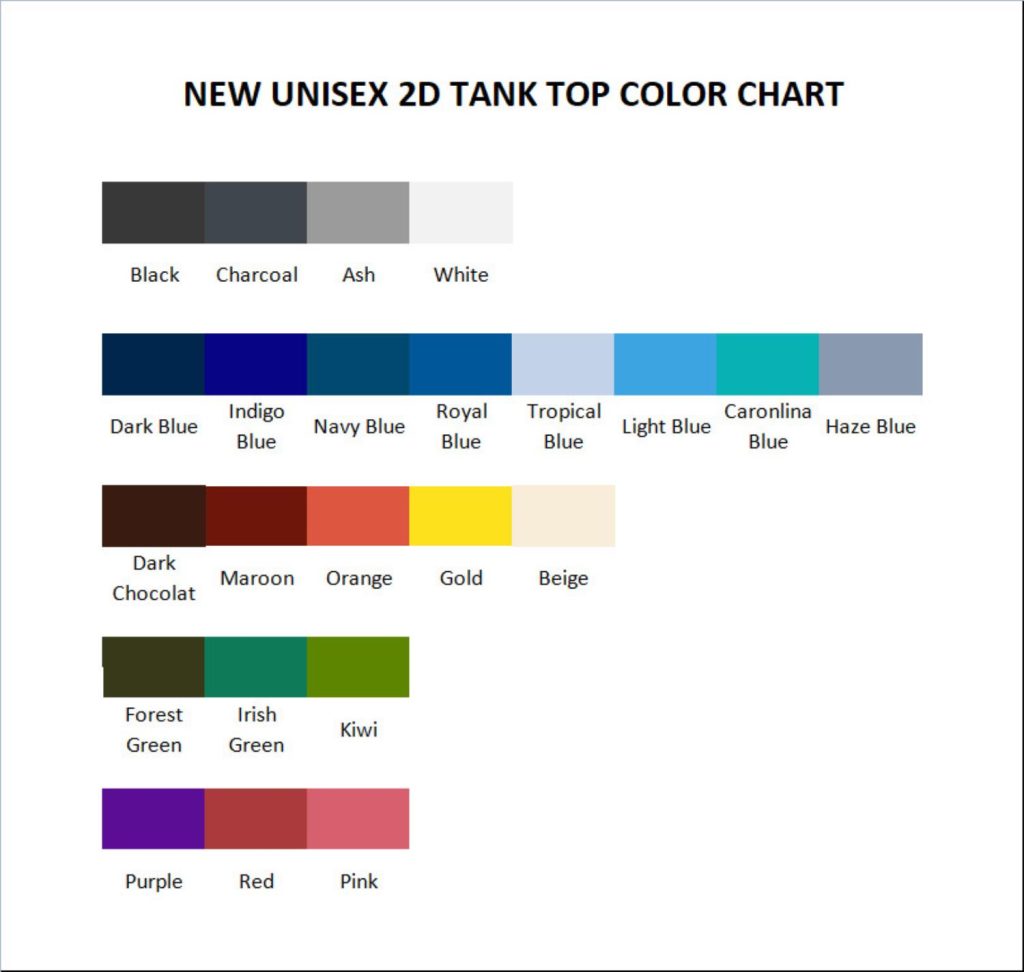 tank top color chart - Darkest Dungeon Store